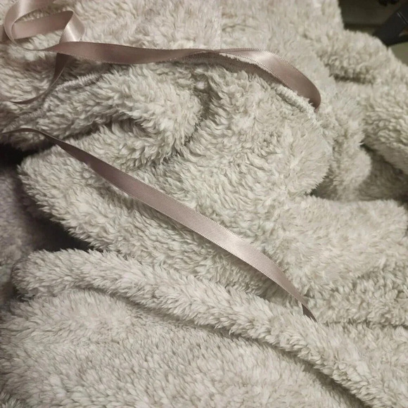 Daydream By Berkshire Homes Hooded Teddy Robe Gray Long Sleeve Size Large/XL - Picture 5 of 9